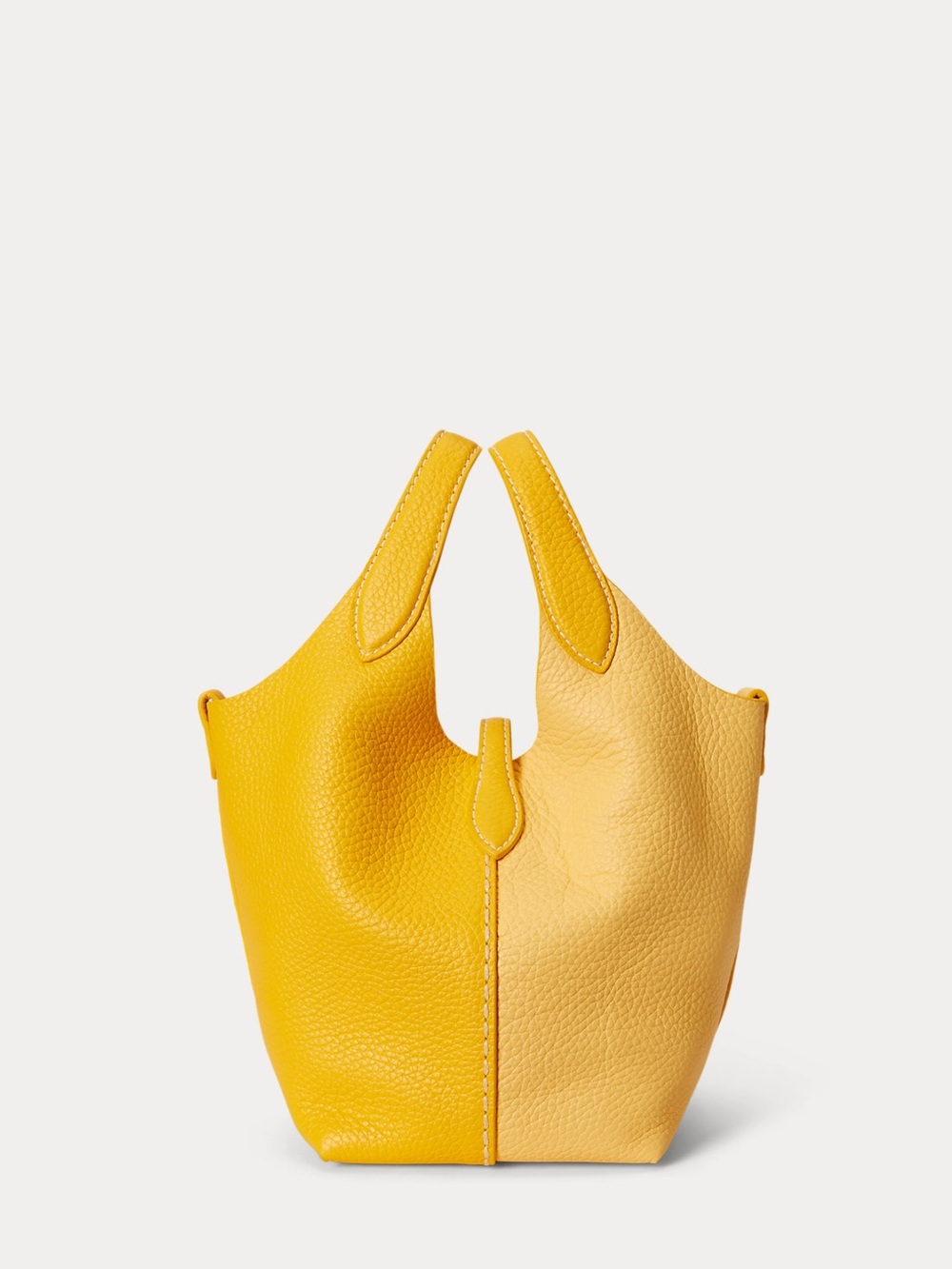 Ralph Lauren polo play yellow two toned leather mini tote - Picture 6 of 7